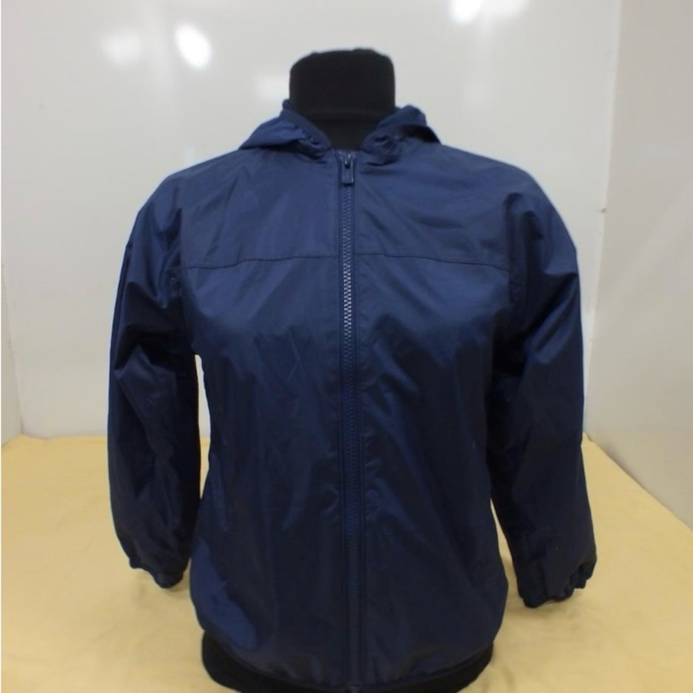 Land Ends Men's Navy Blue Hooded  windbreaker Jacket